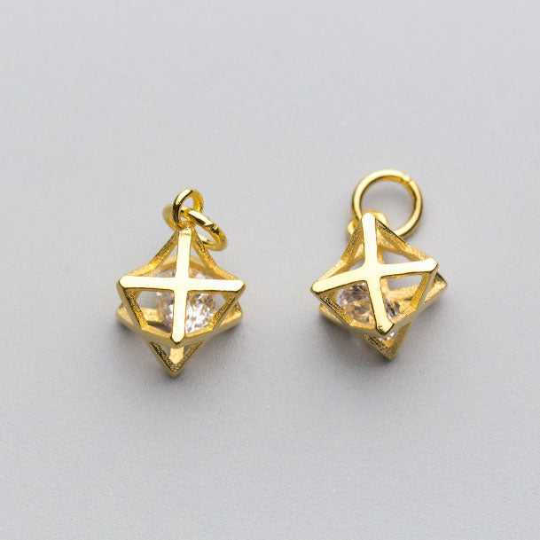 "Xlavia" - Sechseck-Charm aus 925er Sterling Silber