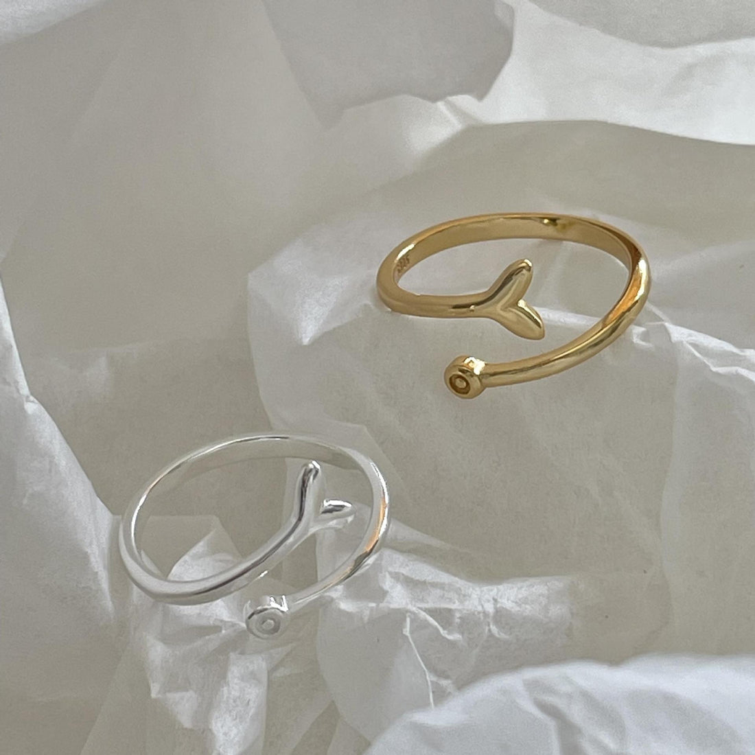 "Norvas" - Schlichter Damen-Ring aus 925er Sterlingsilber im Fischschwanz-Design