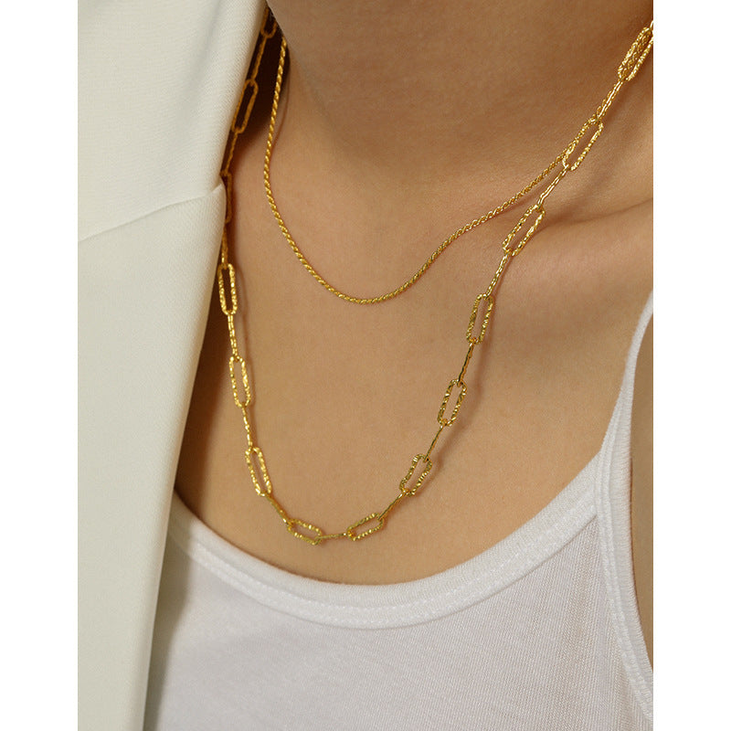 "Torvyn" - Coole und minimalistische Halskette für Damen aus S925 Reinsilber mit trendiger Car-Flower-Kette