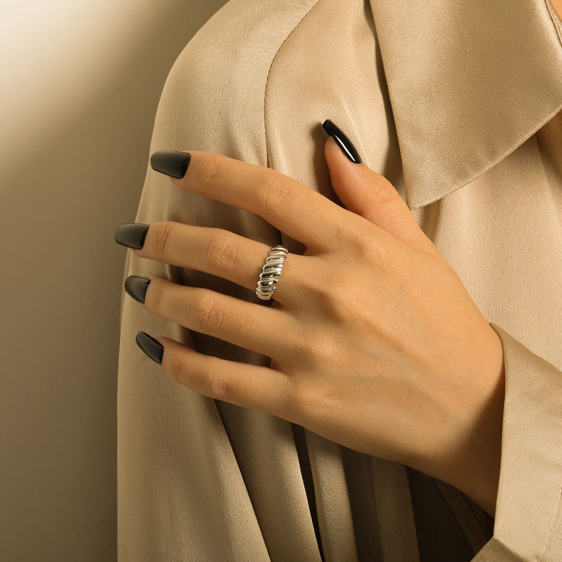 "Runysaa" - Verstellbarer, Ring im Zahnrad-Design aus 925er Sterlingsilber