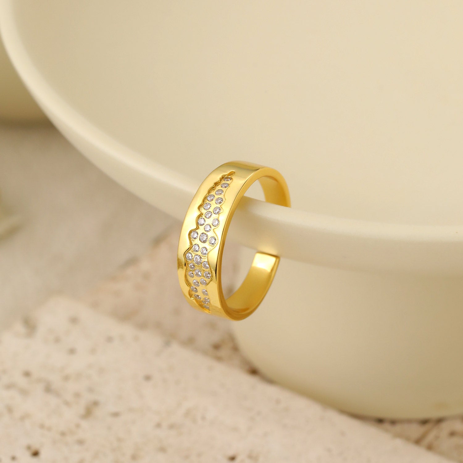 "Isyraye" - Wunderschöner verstellbarer Ring „Blauer Zirkonia Sternenfluss“ aus 925er Sterlingsilber
