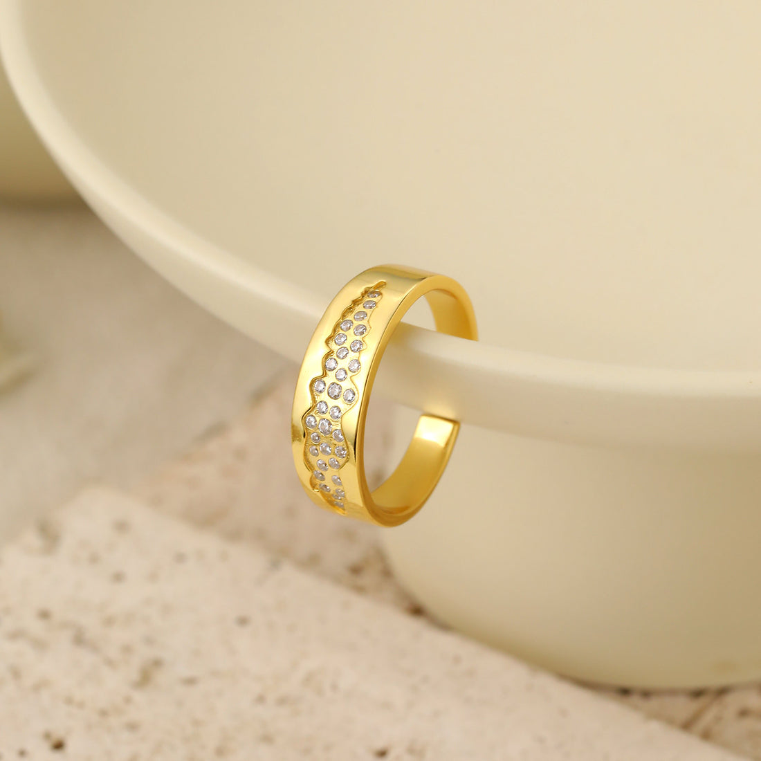 "Isyraye" - Wunderschöner verstellbarer Ring „Blauer Zirkonia Sternenfluss“ aus 925er Sterlingsilber