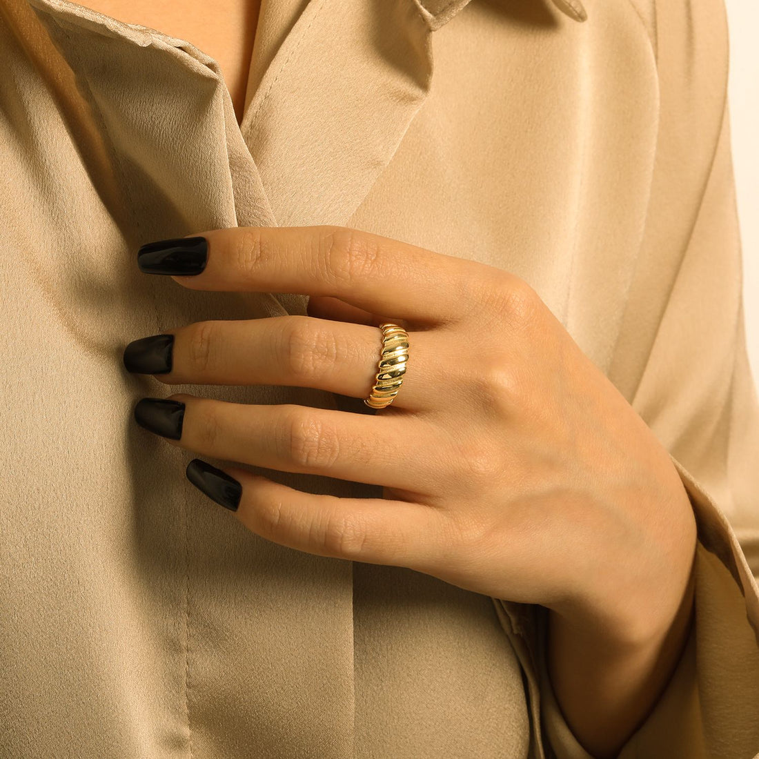 "Runysaa" - Verstellbarer, Ring im Zahnrad-Design aus 925er Sterlingsilber