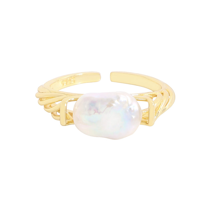 "Nirithe" - Ring mit barocker Perle – aus 925er Sterlingsilber, größenverstellbar