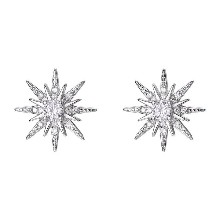 "Oktavia" - Oktupus-Sterne Ohrstecker mit Zirkonia aus 925er Sterlingsilber