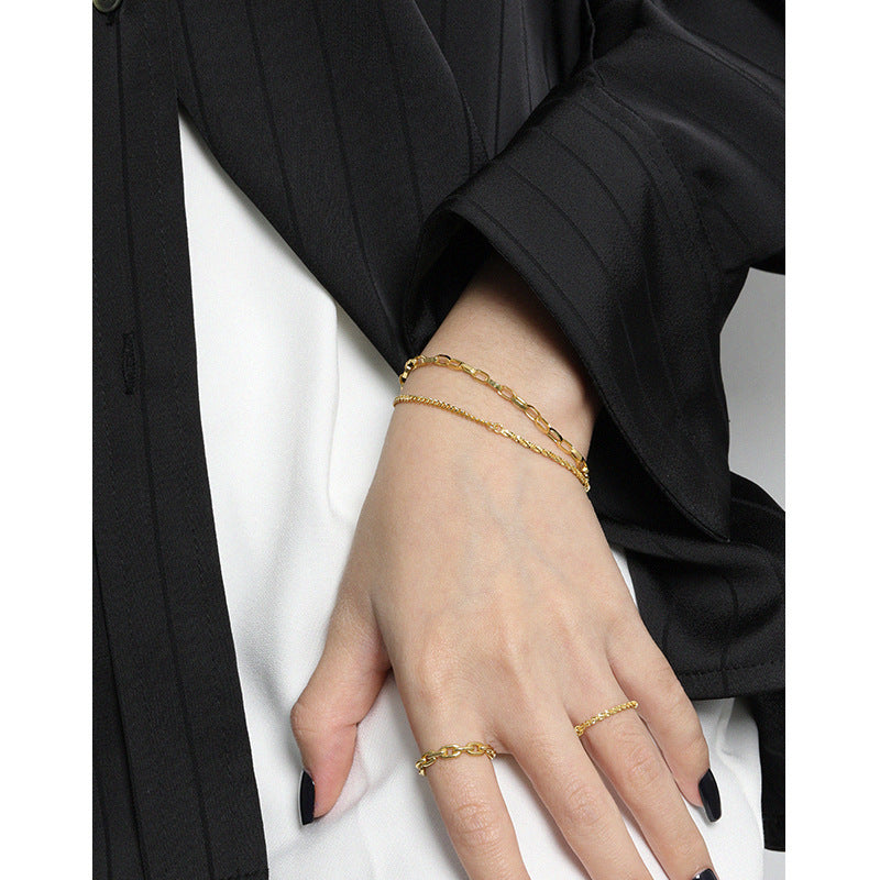 "Brivelle" - Modisches und cooles Armband für Damen mit doppelter Schicht aus S925 Reinsilber