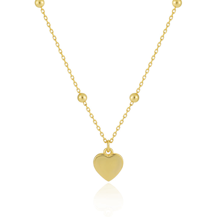 "Amoria" - Schlichte Halskette mit glattem Herzanhänger aus 925er Sterlingsilber