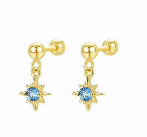 "Opariel" – Ohrringe mit natürlichen blauen Opal-Sternen aus 925er Sterlingsilber