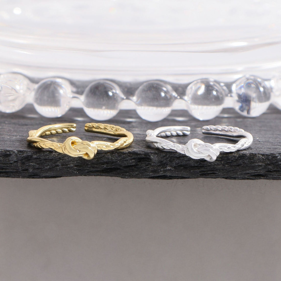 "Corimah" – Verstellbarer Ring mit doppelt gedrehtem Knoten aus 925er Sterlingsilber