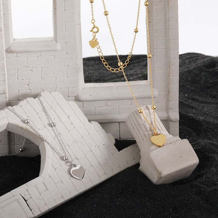 "Amoria" - Schlichte Halskette mit glattem Herzanhänger aus 925er Sterlingsilber