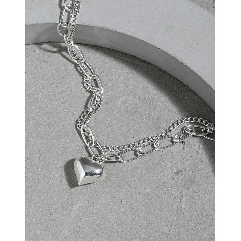 "Ysolirae" - Doppelreihiges Herz-Kettenarmband aus 925er Sterlingsilber