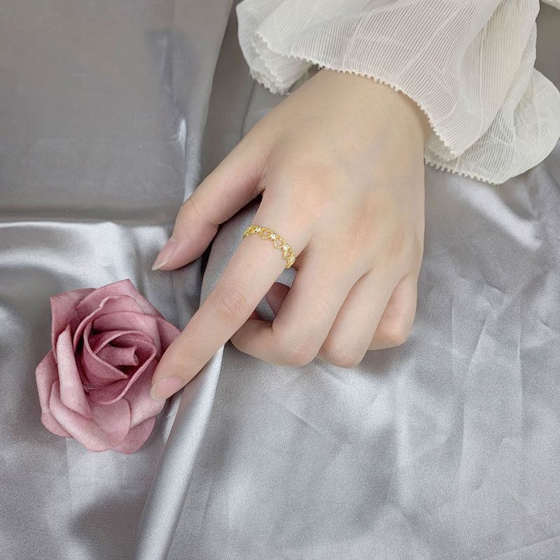 "Hollow Heart" Damenring 925er Sterlingsilber, verstellbar