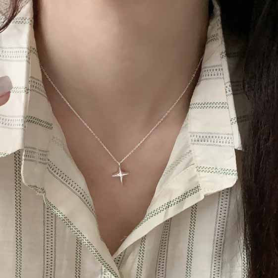 "Zporia" - 925er Halskette mit glänzendem Sternanhänger – schlicht & zeitlos