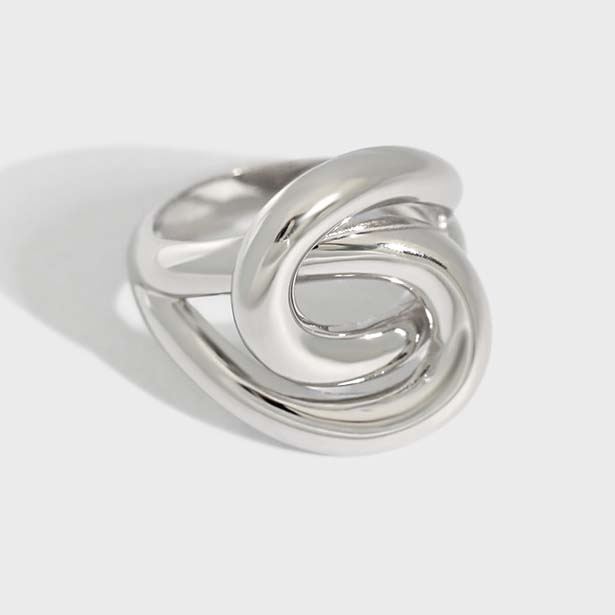 "Aldevyn" - Verstellbarer Ring aus 925er Sterlingsilber mit einzigartigem Linienkreuz-Design