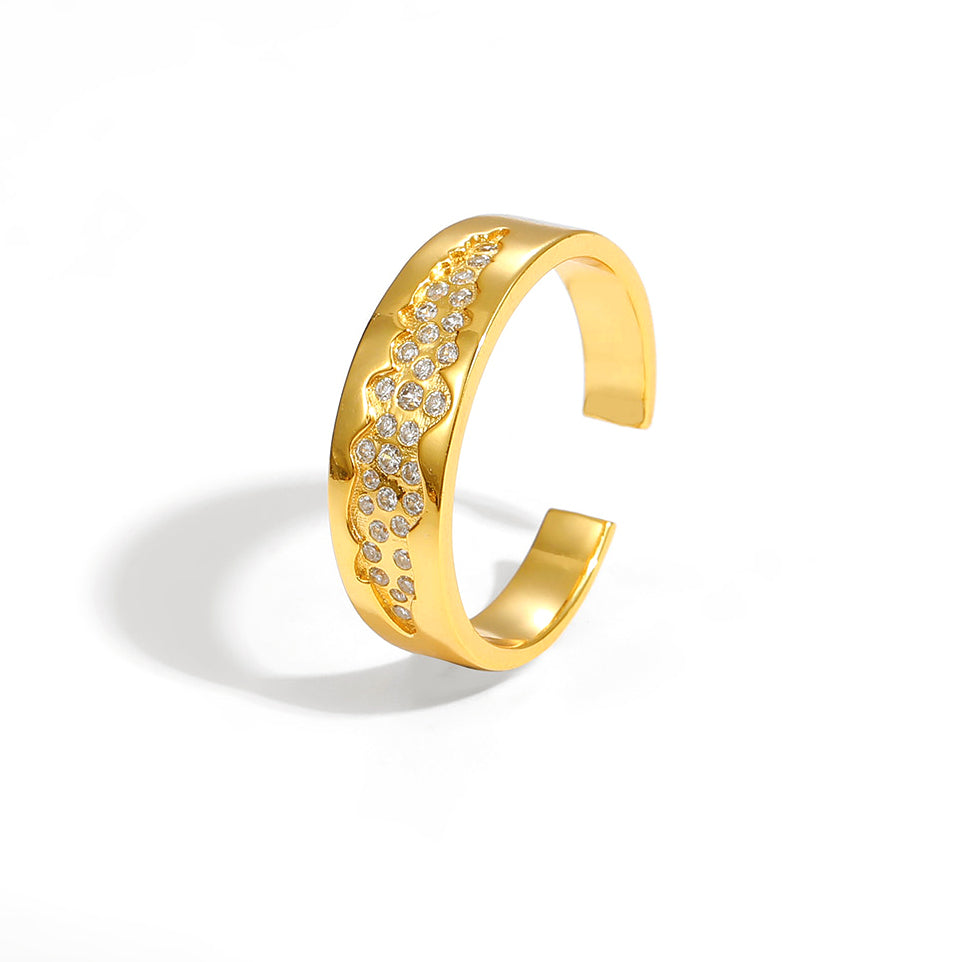 "Isyraye" - Wunderschöner verstellbarer Ring „Blauer Zirkonia Sternenfluss“ aus 925er Sterlingsilber