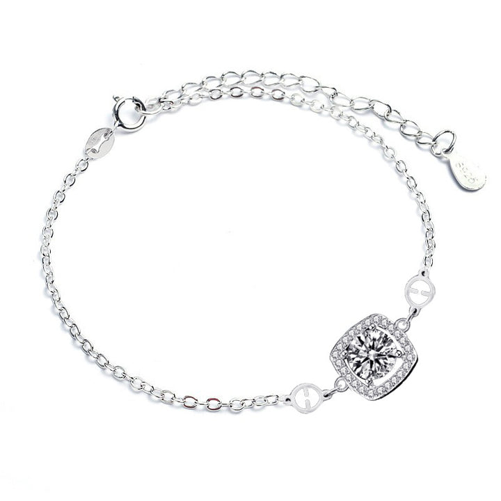 "Levira" - Armband mit Moissanit/Zirkonia-Anhänger aus 925er Sterlingsilber