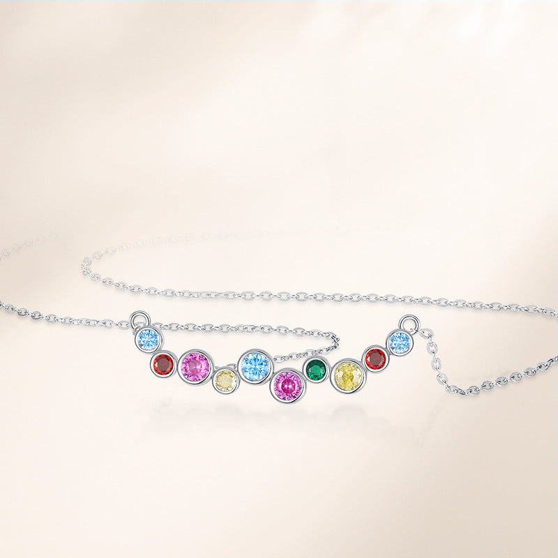 "Liara" - Bunte Halskette aus 925er Sterling Silber