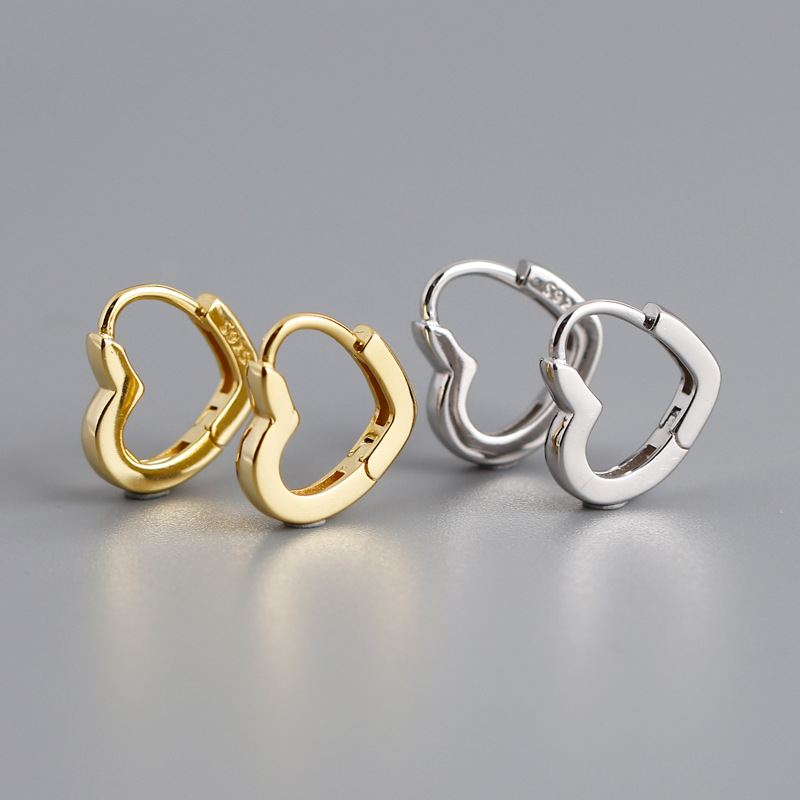"Pherina" - Creolen mit hohlem Herz aus 925er Sterlingsilber