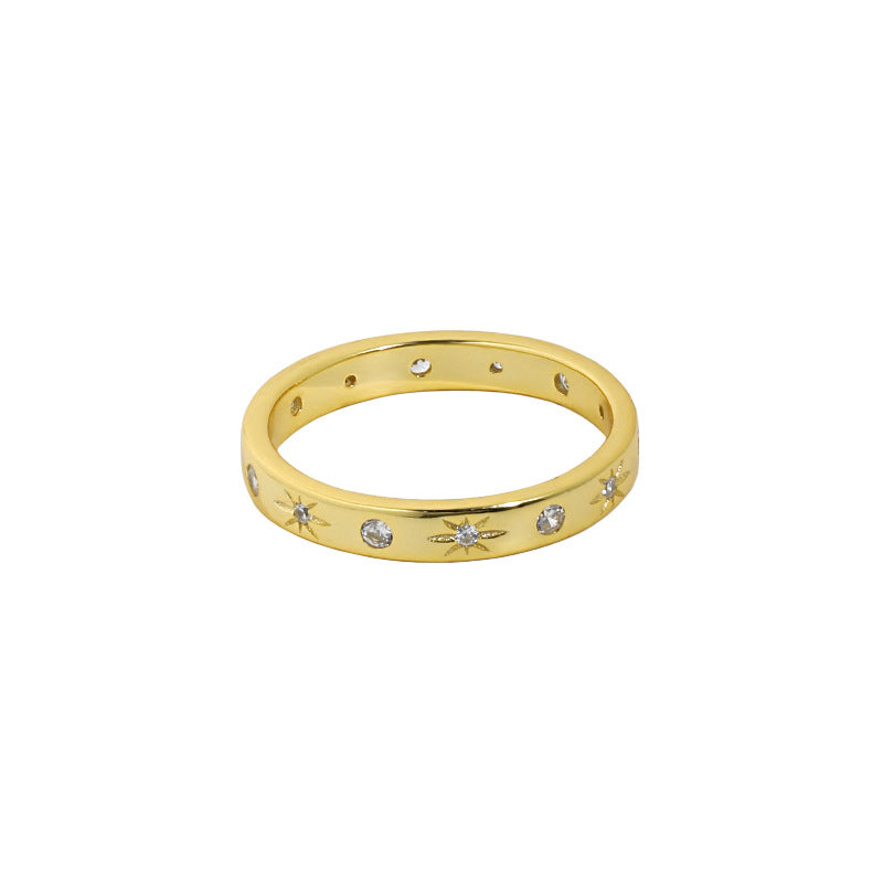 "Odlora" - Ring mit funkelnden Zirkonia-Sternen aus 925er Sterlingsilber