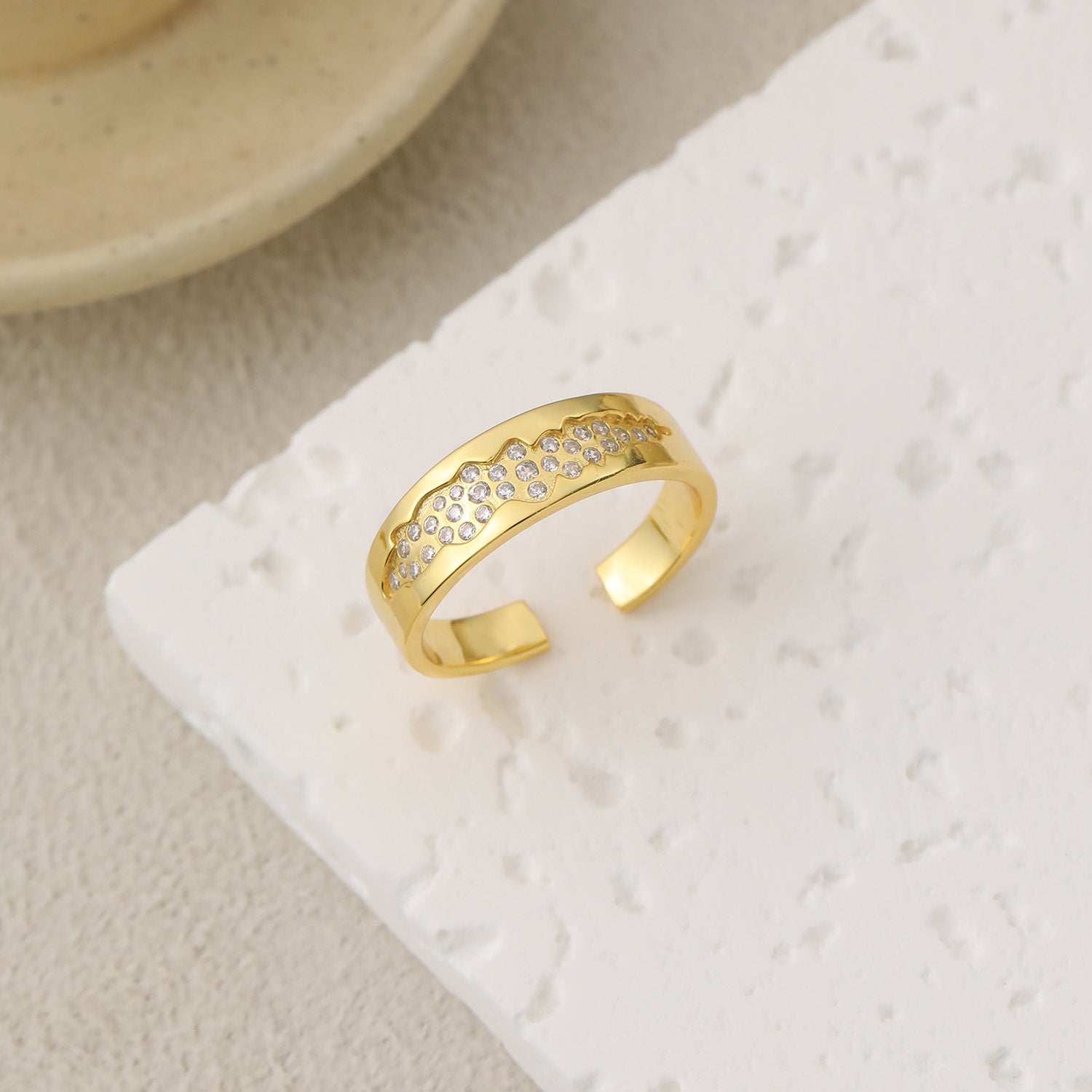 "Isyraye" - Wunderschöner verstellbarer Ring „Blauer Zirkonia Sternenfluss“ aus 925er Sterlingsilber