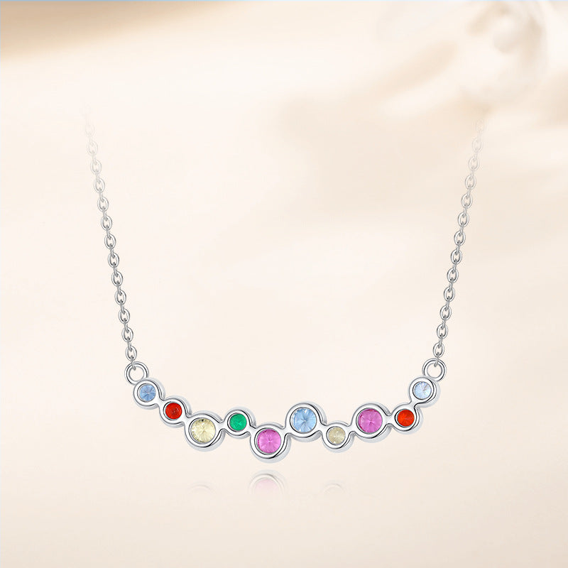 "Liara" - Bunte Halskette aus 925er Sterling Silber