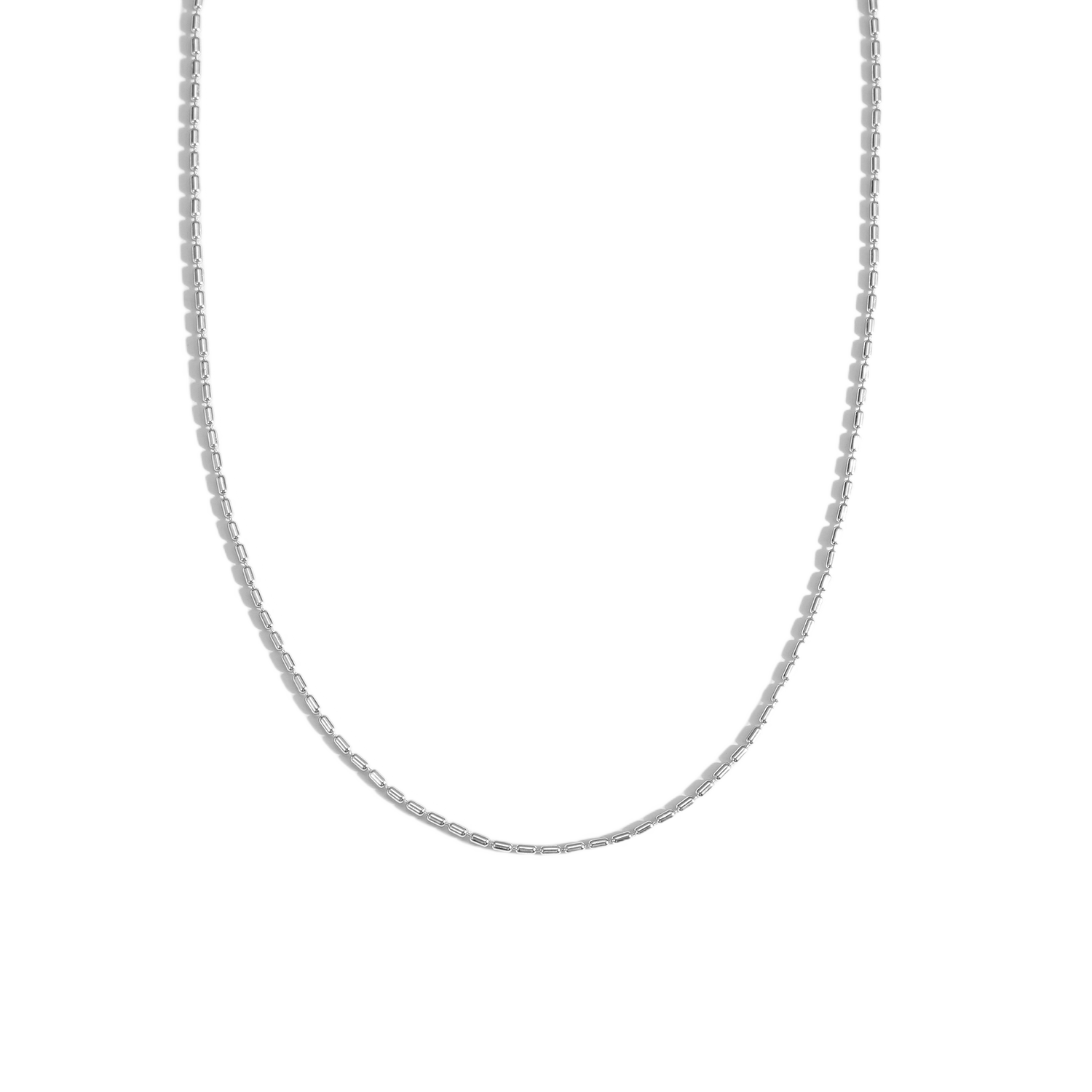 "Geomira" - Choker-Halskette aus 925er Sterlingsilber mit geometrischen Perlen