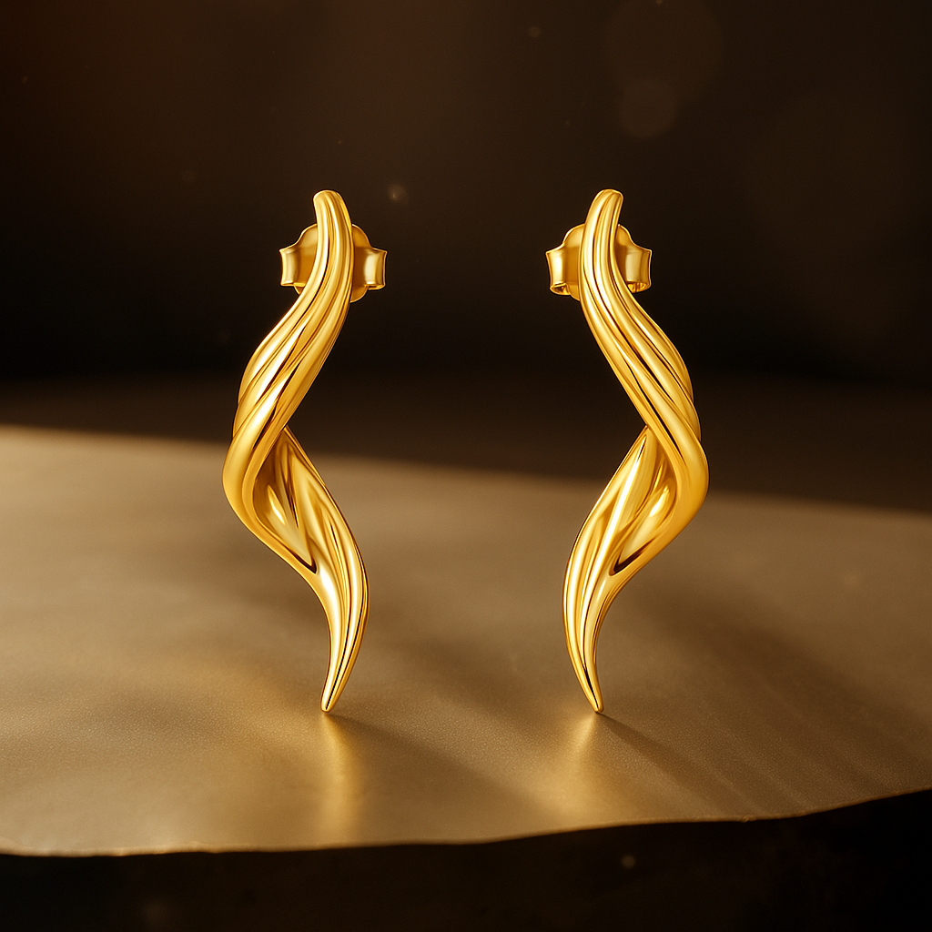 "Aquenya" – Elegante Ohrhänger mit fließender Form aus 925er Sterlingsilber