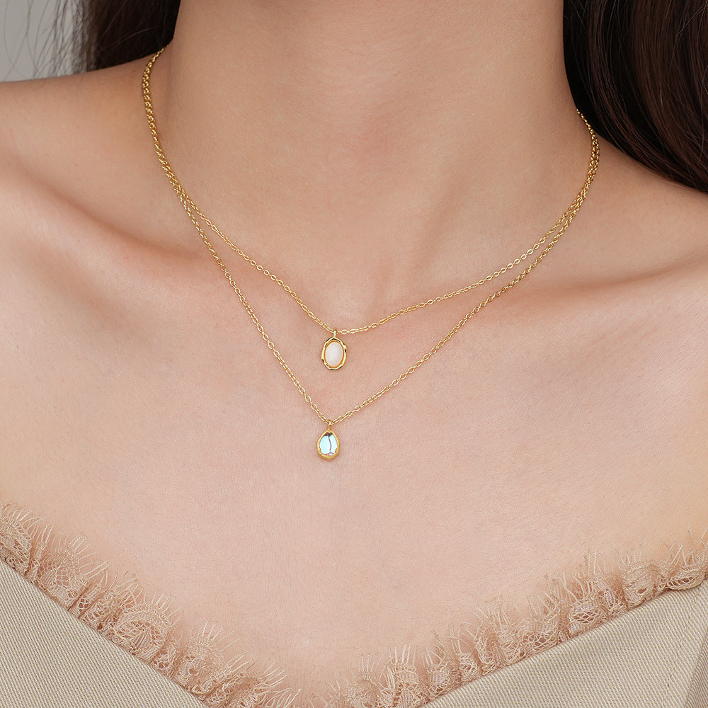 "Friends" Halskette mit ovalem Zirkonia aus 925er Sterlingsilber