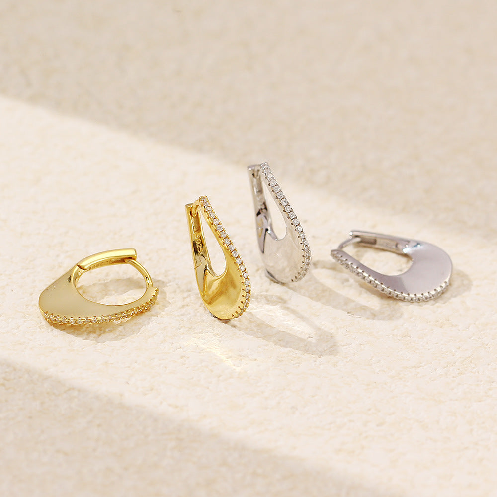 "Solenya" – Elegante Creolen in U-Form aus 925er Sterlingsilber mit Zirkonia