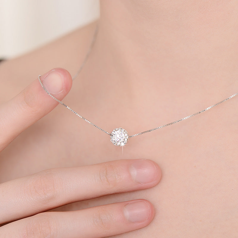 "Orbelle" - Trend-Halskette mit Kugelanhänger aus 925er Sterlingsilber – Glücksbringer