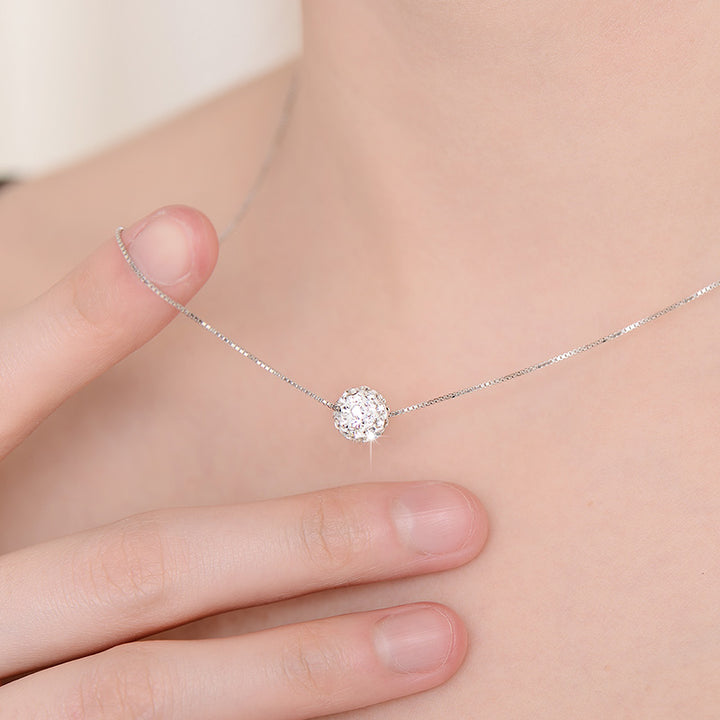 "Orbelle" - Trend-Halskette mit Kugelanhänger aus 925er Sterlingsilber – Glücksbringer