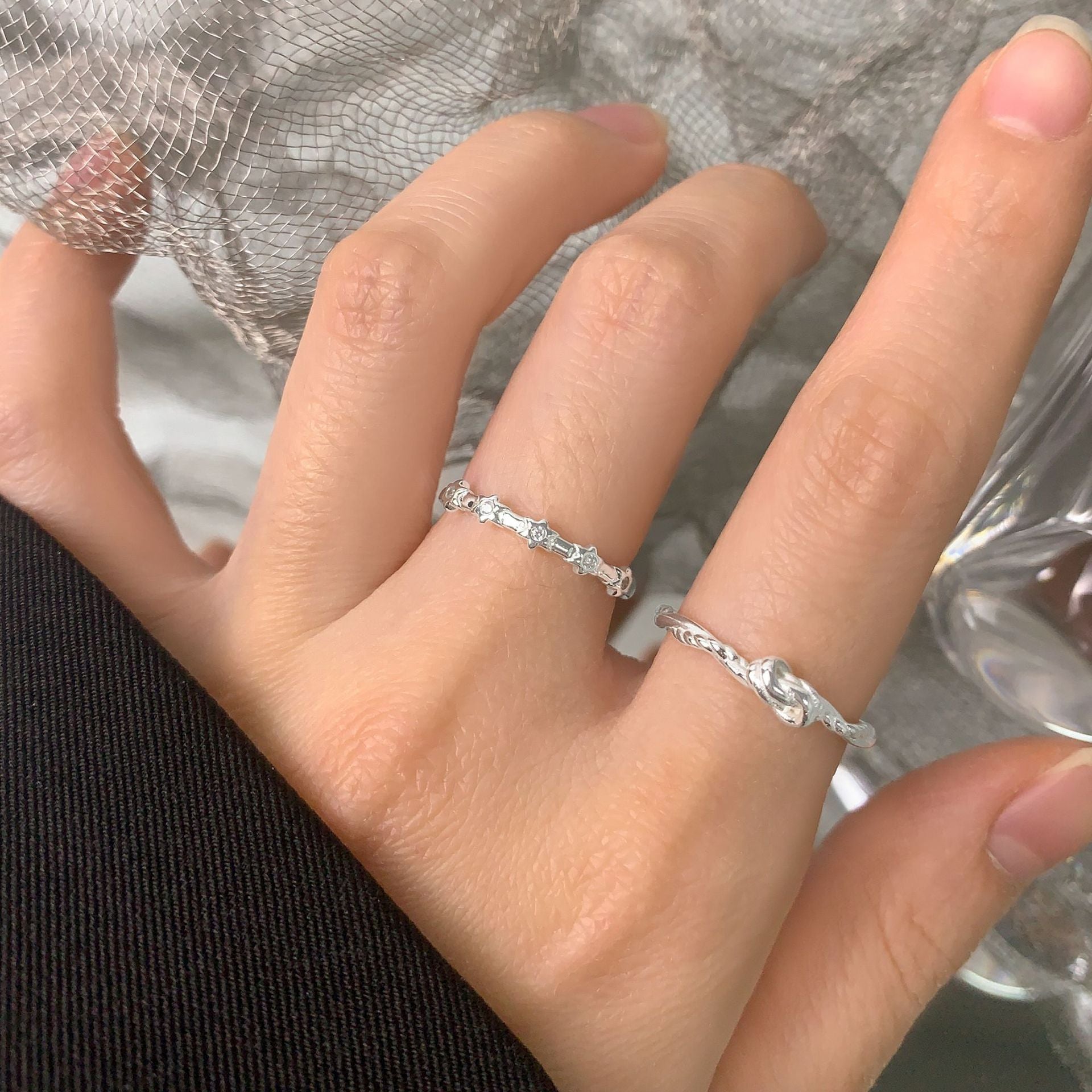 "Corimah" – Verstellbarer Ring mit doppelt gedrehtem Knoten aus 925er Sterlingsilber