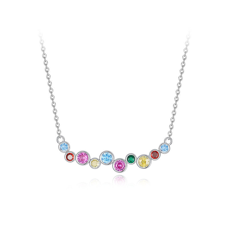 "Liara" - Bunte Halskette aus 925er Sterling Silber