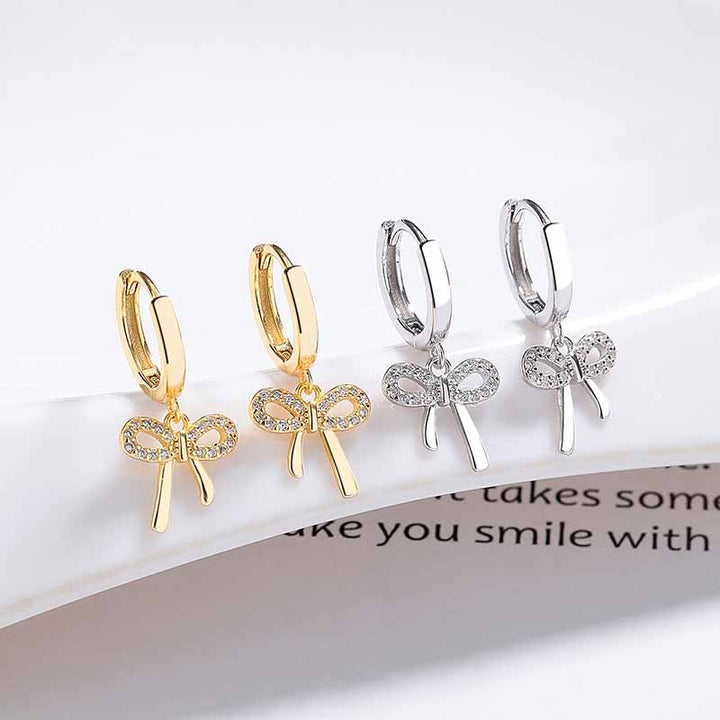 "Sirovia" - Elegante Zirkonia-Schleifen-Ohrringe aus 925er Sterlingsilber