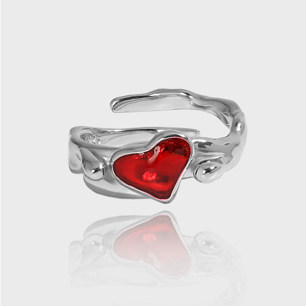 "Avenirah" – Verstellbarer Ring mit Zirkonia-Herz aus 925er Sterlingsilber