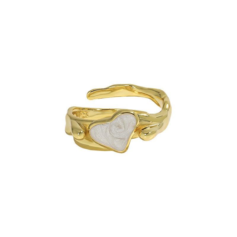 "Avenirah" – Verstellbarer Ring mit Zirkonia-Herz aus 925er Sterlingsilber