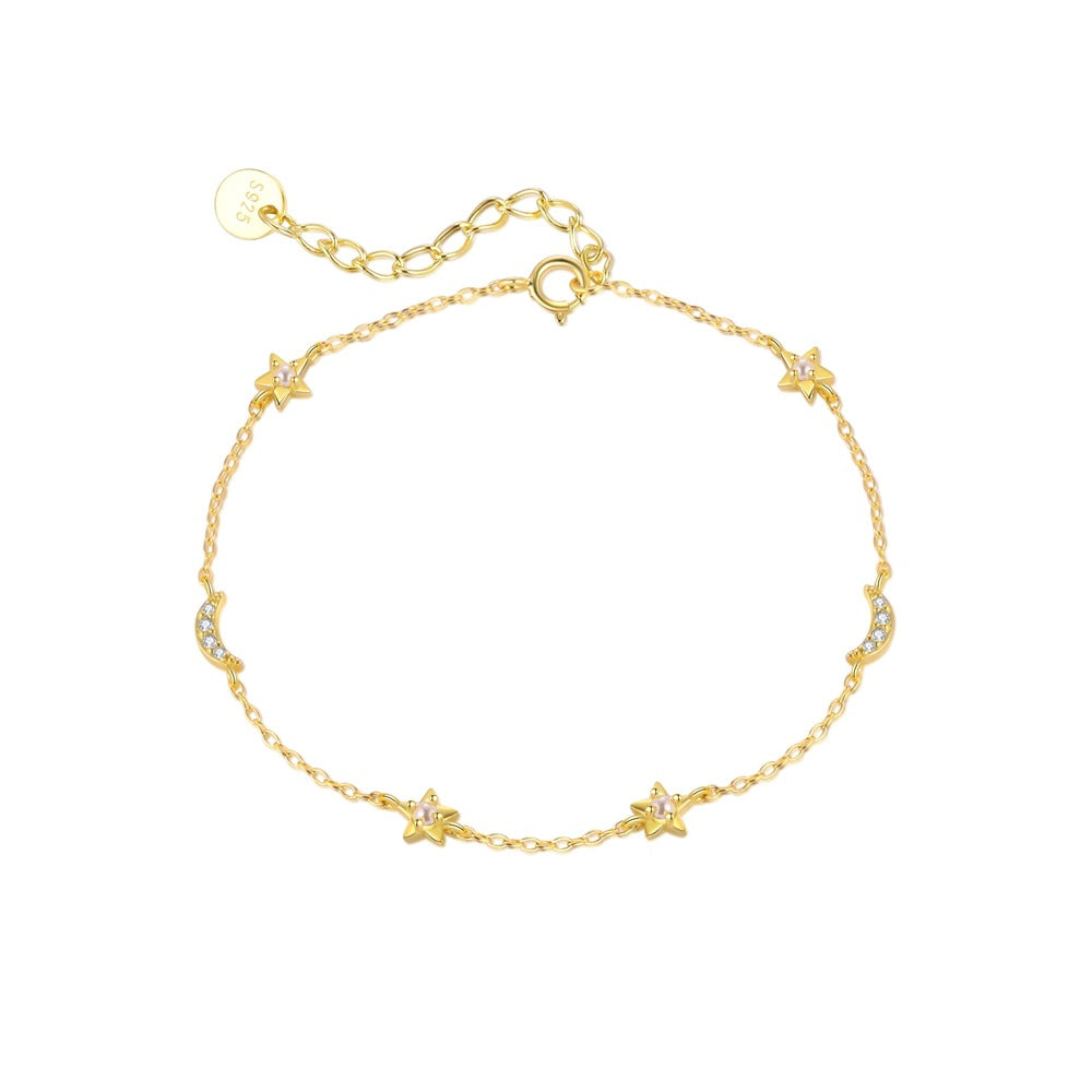 "Stellarya" - Armband mit bunten Zirkonia in Stern-, Mond- und Blumenform aus 925er Sterlingsilber