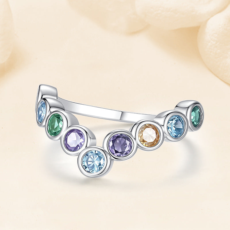 "Lioris" - Bunter Ring aus 925er Sterling Silber