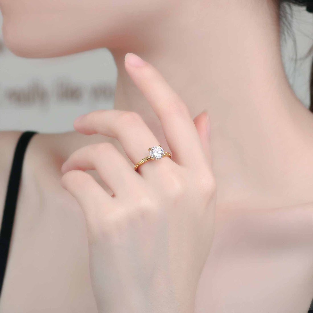 "Alysira" – Runder Zirkonia-Statement-Ring, verstellbar aus 925er Sterlingsilber