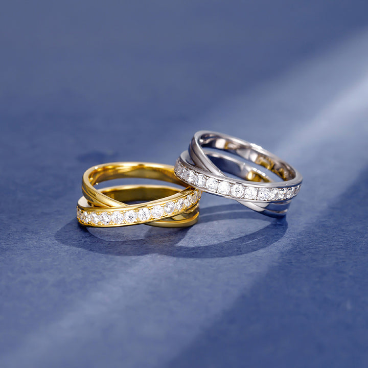 "Noctilora" - Schlichter 925er Silberring mit Zirkonia-Kreuz