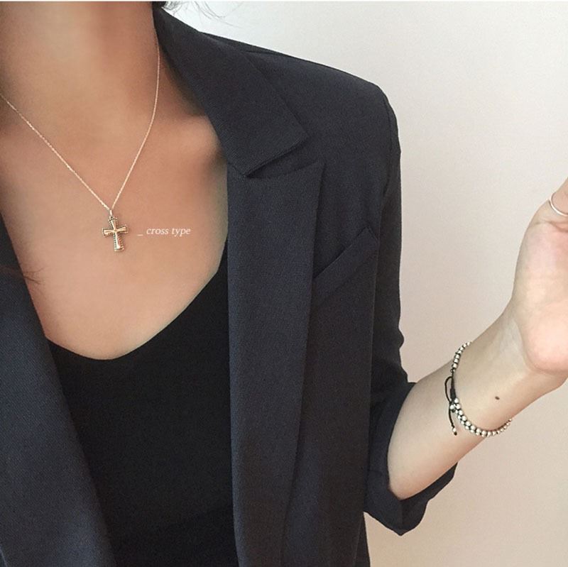 "Xeria" - Stilvolle Damenkette – Runde, Herz-, Quadrat- & Kreuz-Anhänger aus 925 Sterling Silber