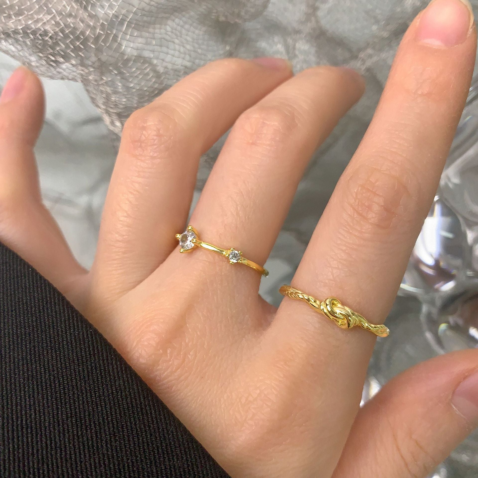 "Corimah" – Verstellbarer Ring mit doppelt gedrehtem Knoten aus 925er Sterlingsilber
