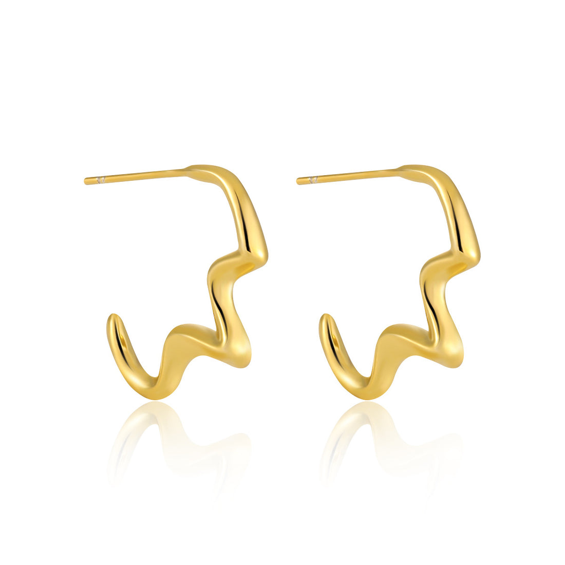 "Kelivra" – Geometrische Creolen mit Elektrokardiogramm-Design aus 925er Sterlingsilber