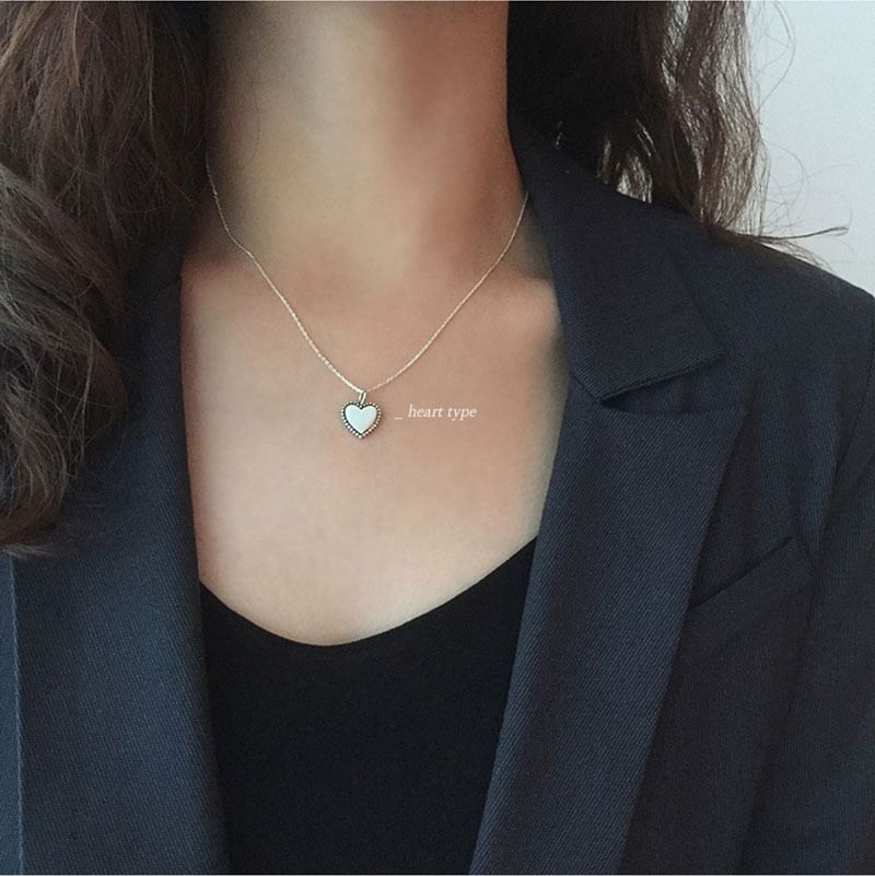 "Xeria" - Stilvolle Damenkette – Runde, Herz-, Quadrat- & Kreuz-Anhänger aus 925 Sterling Silber