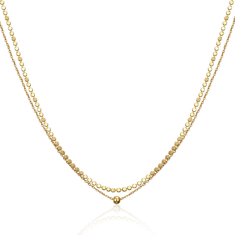 "Petalyn" - Zweireihige Kette aus 925er Sterlingsilber mit Perlen-Design