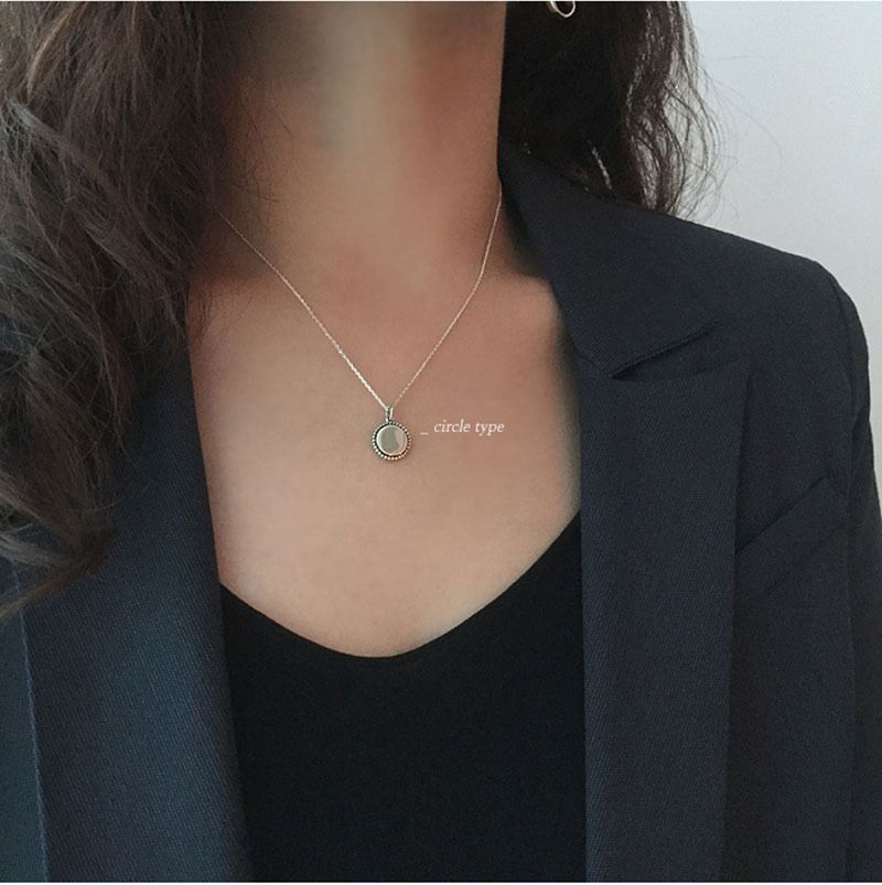 "Xeria" - Stilvolle Damenkette – Runde, Herz-, Quadrat- & Kreuz-Anhänger aus 925 Sterling Silber