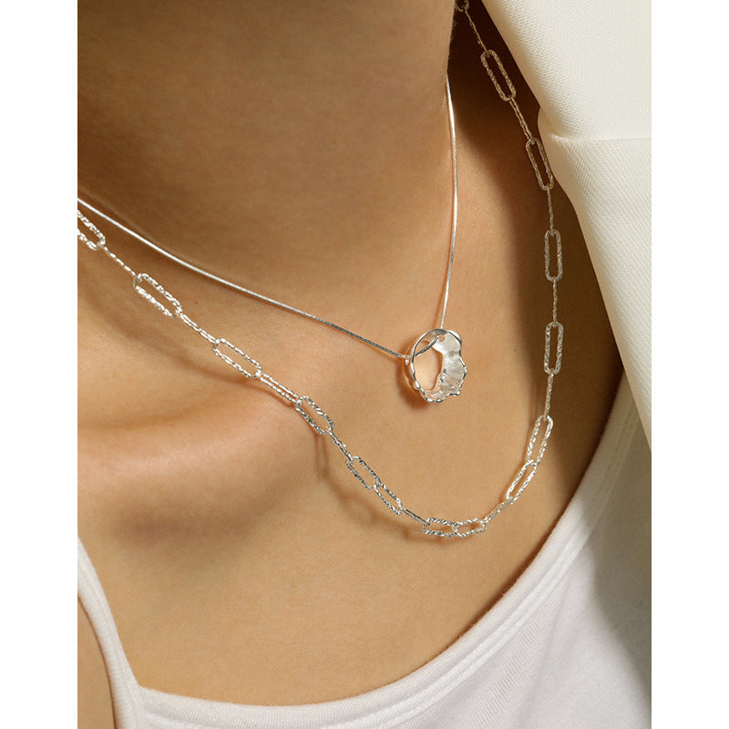 "Torvyn" - Coole und minimalistische Halskette für Damen aus S925 Reinsilber mit trendiger Car-Flower-Kette