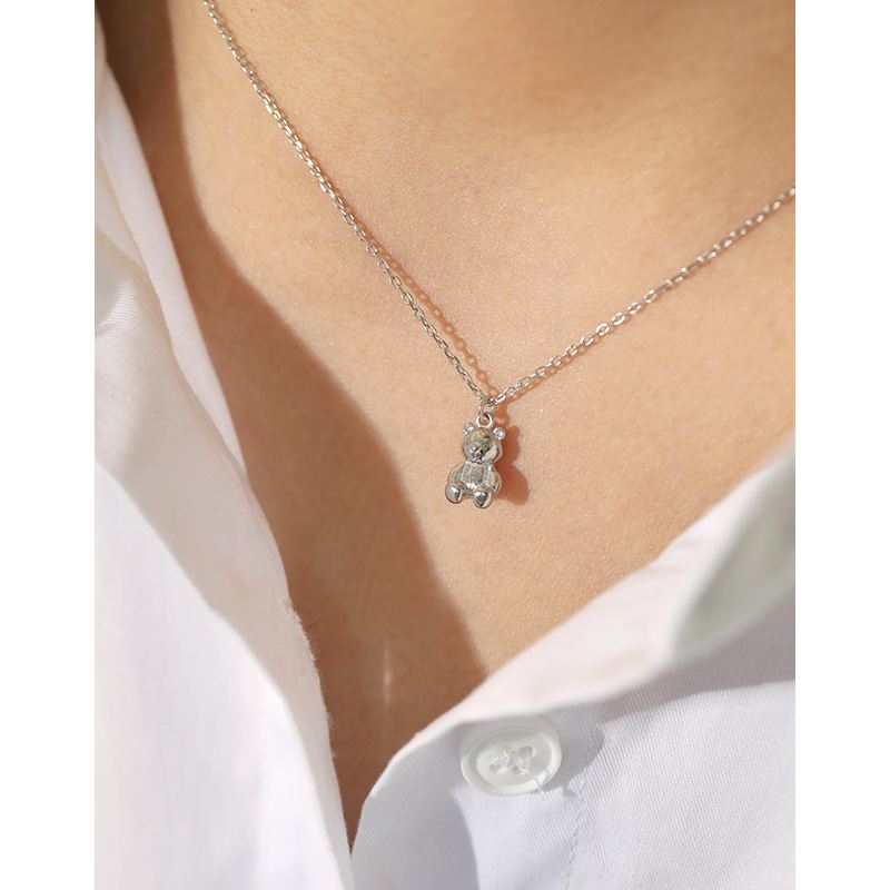 "Teddyra" - Niedliche Mini-Bären Halskette aus 925er Sterlingsilber