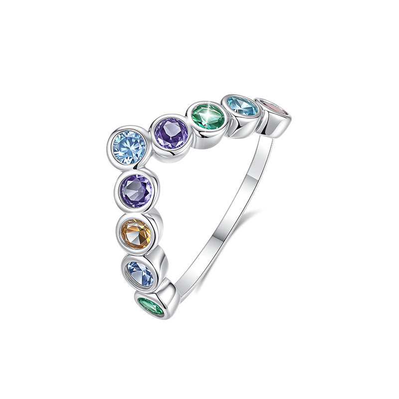 "Lioris" - Bunter Ring aus 925er Sterling Silber