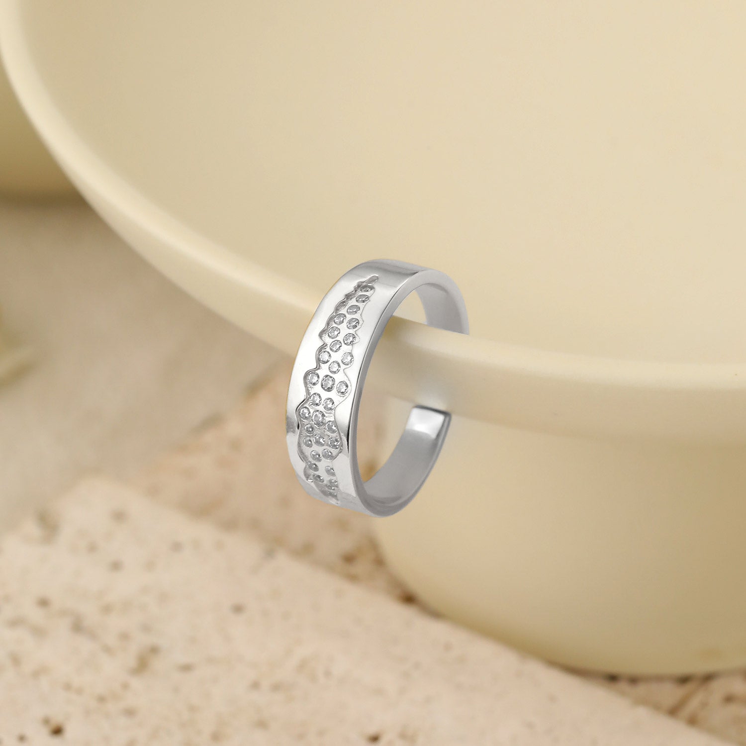 "Isyraye" - Wunderschöner verstellbarer Ring „Blauer Zirkonia Sternenfluss“ aus 925er Sterlingsilber